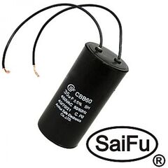 CBB60 35UF 450V WIRE (SAIFU), пусковой конденсатор saifu cbb60, 35 мкф, 450 в, с проводом