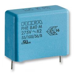 PHE840MY6470MD14R06L2, конденсатор пленочный помехоподавляющий x2 0.47мкф 760в постоянного/275в переменного тока ±20% (26 x 8 x 16мм) радиальные выводы 22.5мм 105°c россыпь