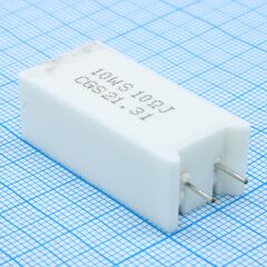 SQMWS1010RJ, резистор постоянный проволочный 10вт 10ом ±5% ±300ppm/°c керамический радиальный