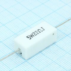 SQP5WJ22RB, резистор керамический цементный аксиальный (sqp) 5вт 22ом ±5%