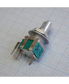 RK09L12D0A1W, dual-unit, vertical, flat shift 15mm, 10k, логариф. хар-ка (15a), for vol