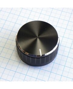 Ручка 40х19HL-180 чёрная, лыска, d=6mm, ручка управления, на вал 6 мм, с лыской, чёрная d=40мм, h=19мм