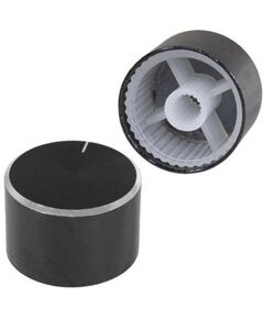 Ручка 25.5x17HRP2 чёрная, насечка, d=6mm, ручка управления, на вал 6 мм, с насечкойкой, чёрная d=25.5мм, h=17мм