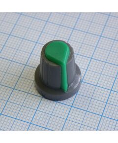 Ручка RR4817 серо-зелён. лыска, d=6mm, ручка управления, на вал 6 мм с лыской, серо-зелёная