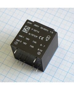 V 16714, заказной 2va 265v, 2x18v,2 c температурным предохранителем