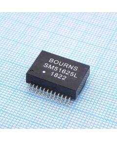 SM51625EL, телекоммуникационный трансформатор 10/100/1000 base-t +poe+, 1ct:1ct, 1.4ohm dcr, smd