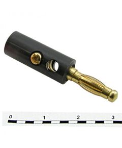 10-0015 GOLD BLACK, штекер 10-0015 золотой чёрный, винтовое крепление