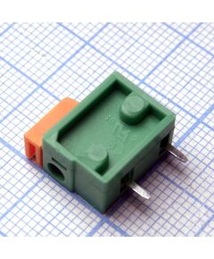 DG142R-5.08-01P-14-00A(H), нажимной безвинтовой клеммный блок на 1 контакт. зажим типа торцевой контакт. серия dg142r-5.08