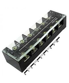 TB-10006, клеммная колодка винтовая с крышкой 12 контактов (2х6) м6, awg6, 10мм2, 100а 600в