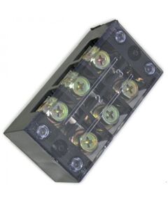 TBC-6003, клеммная колодка винтовая с крышкой 6 контактов (2х3) м5, awg6, 10мм2, 60а 600в