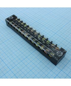 TB-1512, клеммная колодка винтовая с крышкой 24 контакта (2х12) м3, awg14, 2мм2, 15а 600в