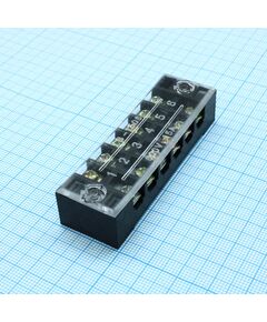 TB-1506, клеммная колодка винтовая с крышкой 12 контактов (2х6) м3, awg14, 2мм2, 15а 600в