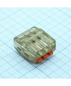 PCT-313, клеммник быстрозажимной 3-х контактный сечение 0.08-2.5 кв.мм