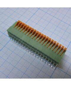 DG141V-2.54-20P-14-00A(H), нажимной безвинтовой клеммный блок на 20 контактов. зажим типа торцевой контакт. серия dg141v-2.54