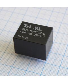 TR72-12VDC-SC-C, катушка: 12 в 0,45 вт 320 ом контакты: 1 переключающий 10 а 250 в перем. материал: agsnin габариты 21,8х16,8х14,7 мм