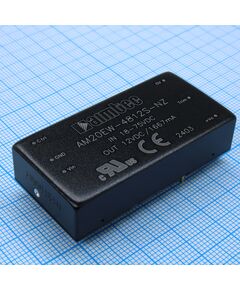 AM20EW-4812S-NZ, dc/dc, 20вт, вход 18…75в, выход 12в/1.667а, изоляция 1500в dc, кпд 89%, максимальная емкостная нагрузка не более 1600мкф, вход on/off, 2x1", 50.8x25.4x11.8мм, -40…85°c, металл