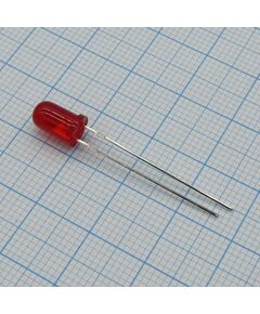 L-7113ID-12V, светодиод 5мм/красный/625нм/15-30мкд/30°/встроенный резистор/12в