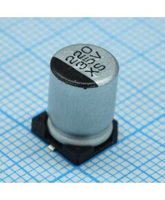TS13C01V221MJT000R, конденсатор алюминиевый электролитический smd 220мкф 35в ±20% (8х10.5)мм 185ма 2000час 85°c лента на катушке