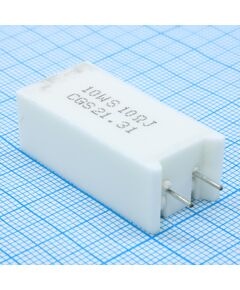 SQMWS1010RJ, резистор постоянный проволочный 10вт 10ом ±5% ±300ppm/°c керамический радиальный