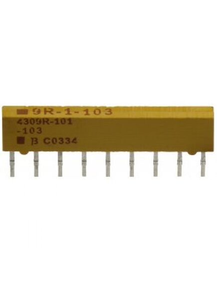 4309R-101-103, резисторная сборка 8 резисторов 10ком