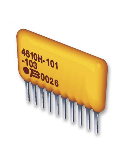 4608X-101-332LF, res array 7 res 3.3k ohm 8sip
