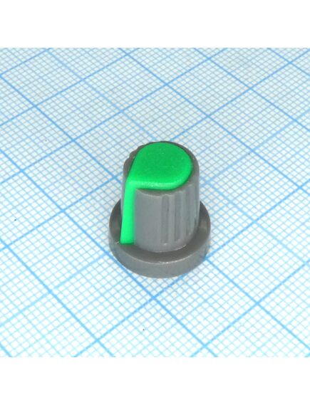 Ручка RR4817 серо-зелён. насечка, d=6mm, ручка управления, на вал 6 мм с насечкой, серо-зелёная