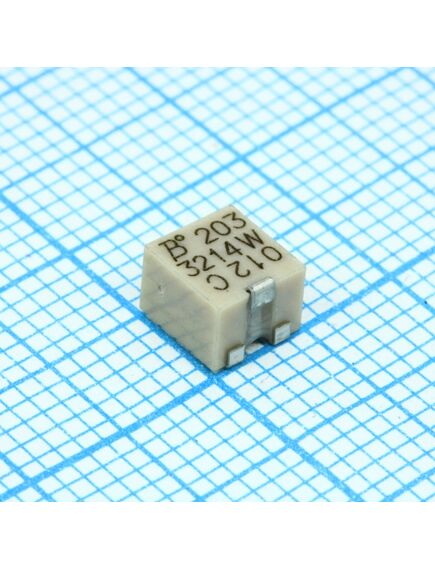 3214W-1-203E, потенциометр многооборотный керметный 20ком 0.25вт smd, изображение 2