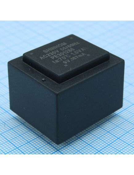 PE301286, трансформатор питания 1.5ва 230в 9в/167ма ta 70°c (ei 30/12.5) 25мм