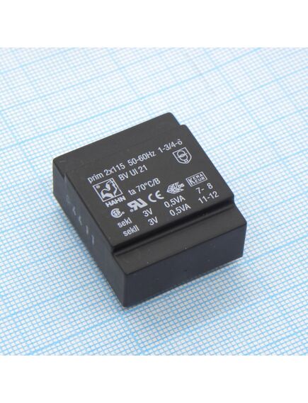 BV UI 21 0006, трансформатор питания 1ва 2x115в, 2x18в , 2x27ма 70/b (41)