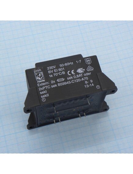 BV EI 601 1071, трансформатор питания 20ва 230в 7,5в 2667ма