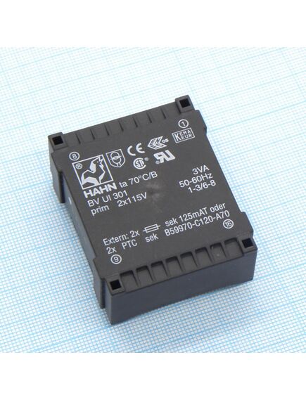 BV UI 301 0168, трансформатор питания 3ва 2*115в, 2*9в, 2x167ма 70/b (43)
