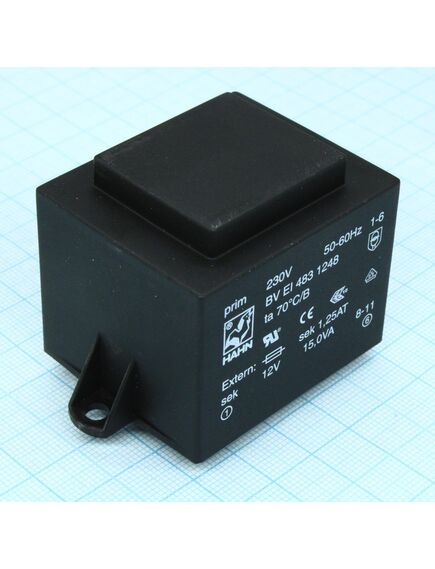 BV EI 483 1248, трансформатор питания 15ва 230в 12в 1250ма 70/b (24)