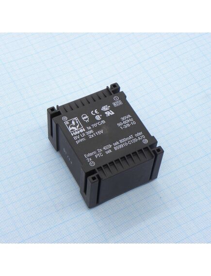 BV UI 396 0103, трансформатор питания 30ва 2*115в, 2*15в, 2*1000ма 70/b (45)