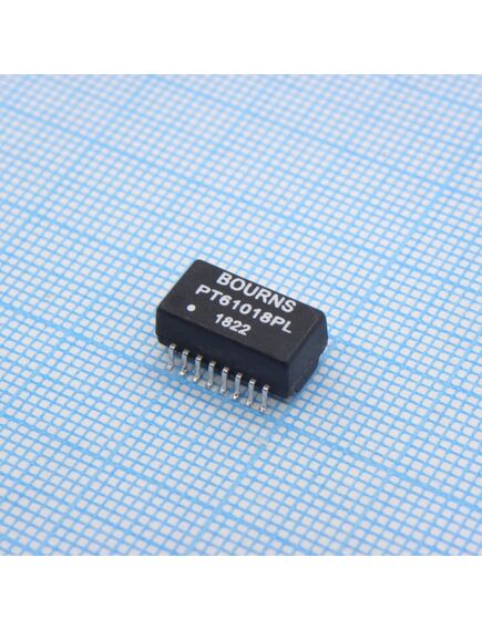 PT61018PEL, телекоммуникационный трансформатор 1ct:1ct 1.2ohm prim. dcr 1.2ohm sec. dcr 16term. gull wing smd