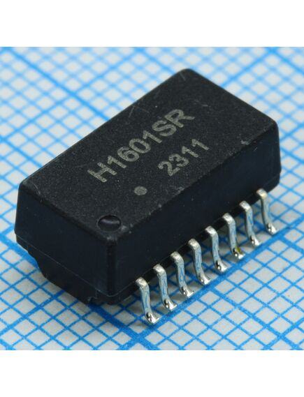 H1601SR, телекоммуникационный трансформатор, 10/100base-tx 1ct:1ct, 16 выводов, 12.7x6.9x6.2mm 0°...+70°c