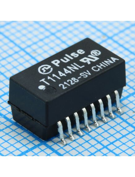 T1144NLT, трансформатор телекоммуникационный 1ct:1ct/1ct:2.4ct 0.85ом/0.85ом первичн. 16 терминалов для поверхностного монтажа