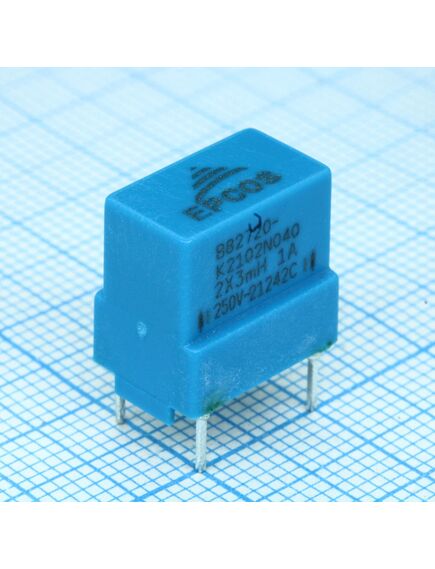 B82720K2102N040, синфазный дроссель двухобмоточный 3мгн 10кгц 1a 0.22ом монтаж в отверстие автомобильного применения коробка