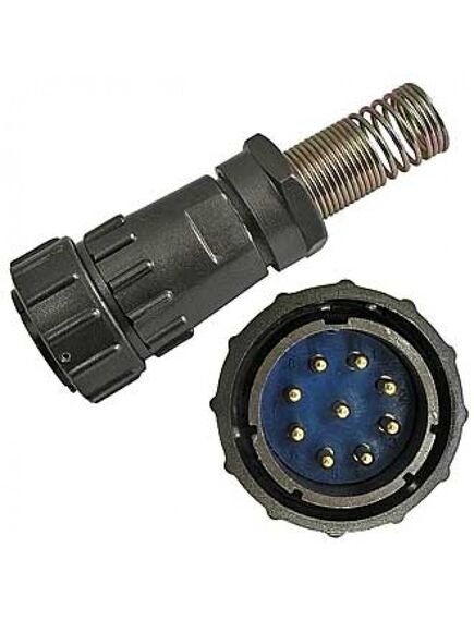 FQ30-9PIN TJ-16, кабельная вилка, 9 контакта, пружиный хвостовик под кабель 16мм