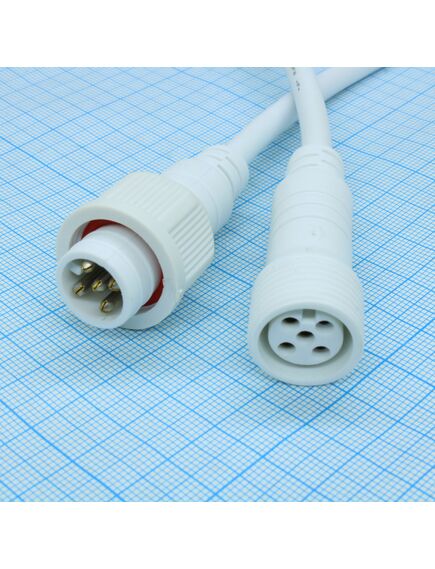 5PIN WP L=40 D=21.5MM 5*0.2MM2, пара герм., ip68, 2a, dc 0-24в (ac110-220в), d=21,5мм, 5*0.2мм2, l=40см, -20...80 c