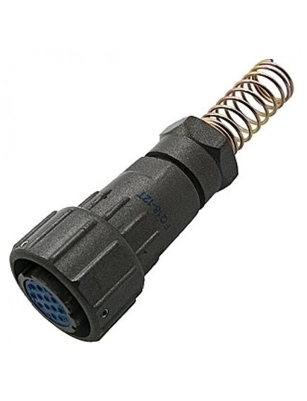 FQ18-12PIN TK-10, кабельная розетка, 12 контактов, пружиный хвостовик под кабель 10мм
