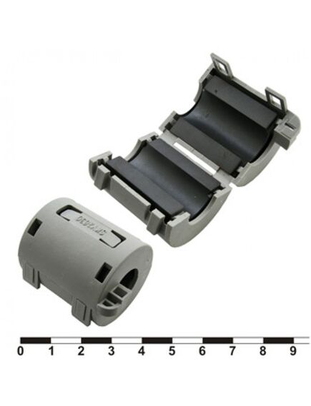 ZCAT3035-1330 (GREY), emi фильтр, круглый феррит, внутр.13мм, корпус на защелке, 30*34мм, импеданс 80 ом при 100 мгц