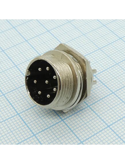 Разъем PH-8MP вилка на блок, разъем металлический, восемь контактов, 125v 3a, ip55(пыле- и брызгозащищенный)