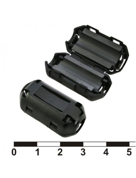 ZCAT1730-0730A-BK (BLACK), emi фильтр, полукруглый феррит, внутр.7мм, корпус на защелке, 16,5*30*15мм, импеданс 50 ом при 100 мгц