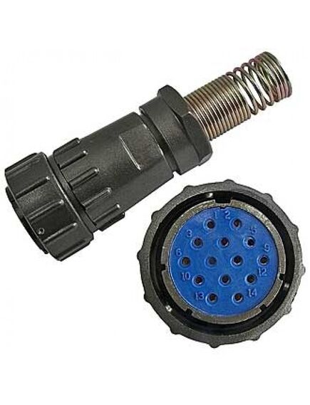 FQ30-14PIN TK-16, кабельная розетка, 14 контактов, пружиный хвостовик под кабель 16мм