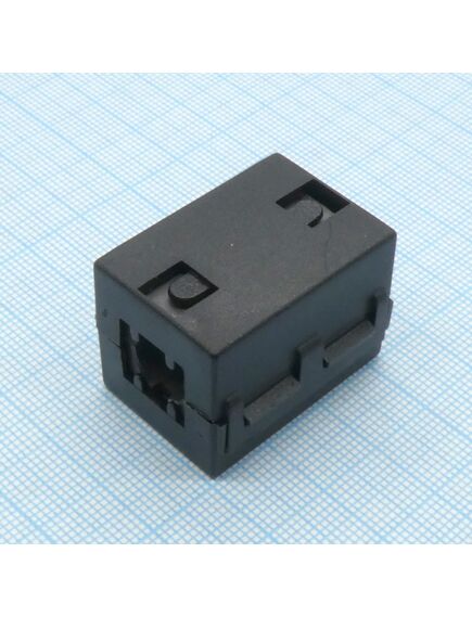 RU 100A, emi фильтр, прямоугольный феррит, внутр.d 10мм, корпус на защелке, 22*23*32.5мм, импеданс 180 ом при 100 мгц
