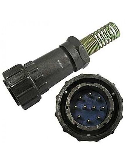 FQ24-10PIN TJ-12, кабельная вилка, 10 контактов, пружиный хвостовик под кабель 12мм