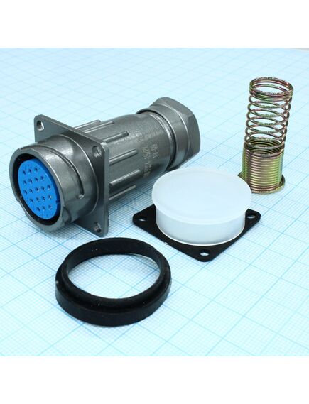 FQ24-19ZPK-12, блочная часть с патрубком для кабеля, 19 контактов