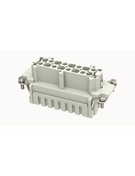 DE-016-FS, розеточная контактная вставка, пружинная фиксация, 16 полюсов + ре, size 16b, 500 v, 16 a, сечение обслуживаемых проводников 0.75-2.5 мм. кв., тип покрытия контактов: серебро, серия de