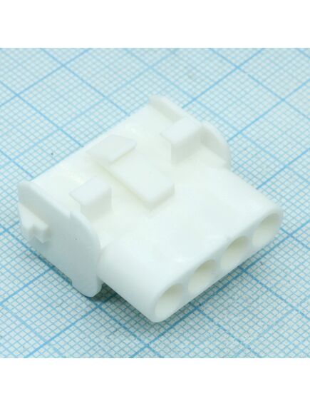 350780-1, корпус разъема universal mate-n-lok, розетка 4pin, in-line (nylon, ul 94v-0) без контактов, шаг 6.35 мм, изображение 3