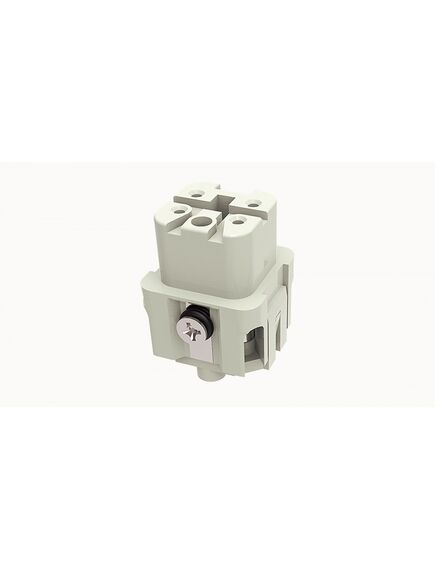 DA-004-F, розеточная контактная вставка, винтовая фиксация, 4 полюса + ре, 400 v, 10 а, сечение обслуживаемых проводников 0.75-1.5 мм. кв., тип покрытия контактов: серебро, серия da, изображение 2